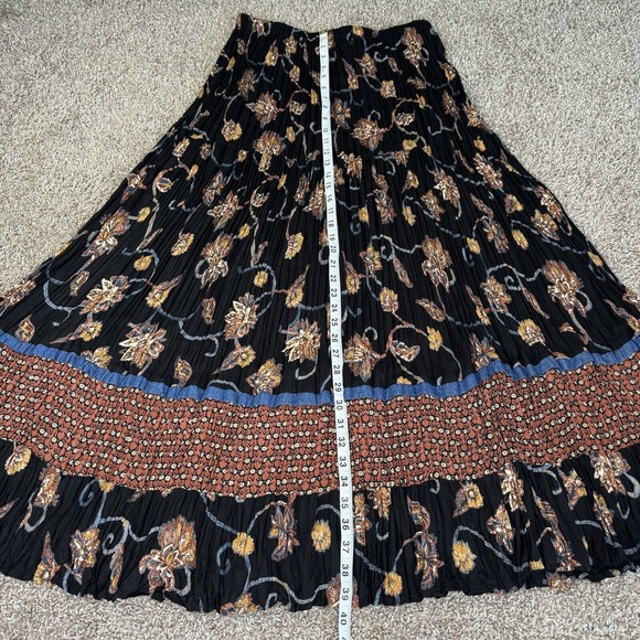 Vtg Broomskirt Maxi Skirt Womens XL Floral Boho Lucia Lukken USA - Picture 5 of 10